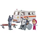 Masina Simba Masha and the Bear Ambulance cu accesorii