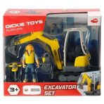 Excavator Dickie Toys Playlife Excavator Set cu figurina si accesorii