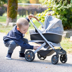 Carucior pentru papusi Smoby Quinny Combi 3 in 1 gri