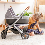 Carucior pentru papusi Smoby Quinny Combi 3 in 1 gri