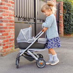 Carucior pentru papusi Smoby Quinny Combi 3 in 1 gri