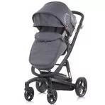 Carucior Chipolino Electra 3 in 1 silver cu cadru negru