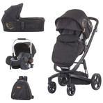 Carucior Chipolino Electra 3 in 1 gold cu cadru negru