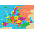 Puzzle geografic - Harta Europei (69 piese)