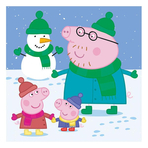 Puzzle 3 in 1 Purcelusa Peppa - Dupa-amiaza fericita (55 piese)