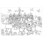 Puzzle de colorat - Minnie si Daisy in gradina (108 piese)