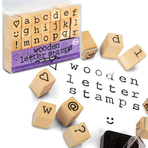 Set tusiera si stampile din lemn - Alfabet