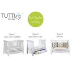 Tutti Bambini - Set mobilier Katie Alb format din 3 piese: patut, comoda si dulap