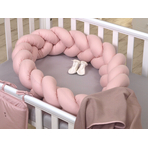 Jolie Protectie impletita pentru patut si Baby Nest Pure Rose, 240*21 cm