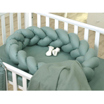 Jolie Protectie impletita pentru patut si Baby Nest Pure Salvia, 240*21 cm