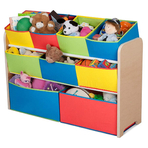 Organizator jucarii cu cadru din lemn Deluxe Multicolor