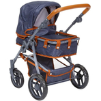Carucior pentru papusi cu maner reversibil Juna Dark Blue