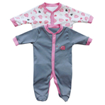 Set 2 bucati salopeta cu maneca lunga Pink Elephant 18-24 luni