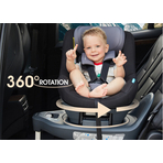 Apramo - Scaun auto rotativ i-Size Mettro Hub, Dawn Grey 40-105 cm