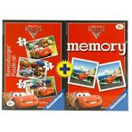Puzzle + Joc Memory Disney Cars, 3 Buc In Cutie 15/20/25 Piese