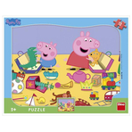 Puzzle cu rama - La joaca cu Peppa Pig (12 piese)