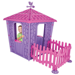Casuta cu gard pentru copii Pilsan Stone House with Fence purple