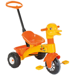 Tricicleta pentru copii Pilsan Duck yellow cu maner