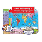 Puzzle si poster Harta lumii (limba engleza 150 piese) WORLD MAP PUZZLE & POSTER