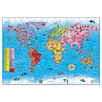 Puzzle si poster Harta lumii (limba engleza 150 piese) WORLD MAP PUZZLE & POSTER