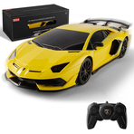 MASINA CU TELECOMANDA LAMBORGHINI AVENTADOR SVJ GALBEN CU SCARA 1 LA 24
