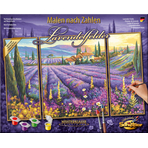KIT PICTURA PE NUMERE SCHIPPER UN CAMP PLIN DE LAVANDA, 3 TABLOURI
