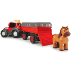 Tractor Dickie Toys Happy Ferguson Animal Trailer cu remorca si figurina