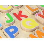 Puzzle 3D alfabet litere mari, din lemn, +3 ani, Masterkidz
