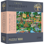 PUZZLE TREFL DIN LEMN 1000 PIESE OBICTIVELE TURISTICE FAIMOASE DIN FRANTA