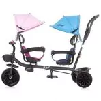 Tricicleta pentru copii gemeni Chipolino Duet pink blue
