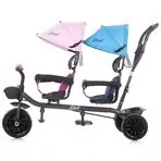 Tricicleta pentru copii gemeni Chipolino Duet pink blue