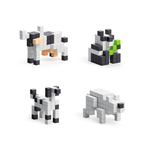 Set joc constructii magnetice PIXIO Black & White Animals, 195 piese, aplicatie gratuita iOS sau Android