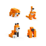 Set joc constructii magnetice PIXIO Orange Animals, 162 piese, aplicatie gratuita iOS sau Android