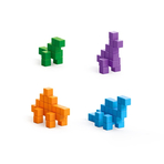 Set joc constructii magnetice PIXIO Mini Dinos, 80 piese, aplicatie gratuita iOS sau Android