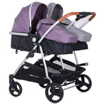 Carucior gemeni Chipolino Duo Smart 2 in 1 anthracite lilac