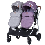 Carucior gemeni Chipolino Duo Smart 2 in 1 anthracite lilac