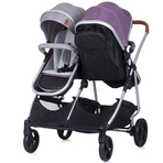 Carucior gemeni Chipolino Duo Smart 2 in 1 anthracite lilac