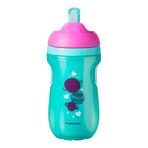 Cana cu pai izoterma,Tommee Tippee, 260 ml x 1 buc, 12 luni+, Roz / Turquoise