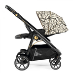 Carucior 3 in 1 Peg Perego Veloce, Lounge,  0 - 22 kg, Graphic Gold, Negru / Bej