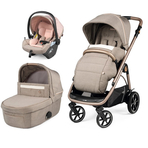 Carucior 3 in 1 Peg Perego Veloce, Lounge, 0 - 22 kg, Mon Amour, Bej / Roz