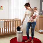 Cos pentru scutece Tommee Tippee Sangenic Simplee Reciclabil, Alb / Gri