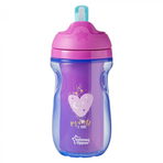 Explora Cana cu pai izoterma, Tommee Tippee, 260 ml, Inimioara Mov