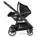 Carucior 3 in 1 Peg Perego Veloce, Lounge,  0 - 22 kg, Graphic Gold, Negru / Bej