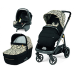 Carucior 3 in 1 Peg Perego Veloce, Primoviaggio SL,  0 - 22 kg, Graphic Gold, Negru / Bej