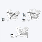 Carucior 3 in 1 Peg Perego Veloce, Primoviaggio SL, 0 - 22 kg, Graphic Gold, Negru / Bej
