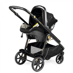 Carucior 3 in 1 Peg Perego Veloce, Primoviaggio SL,  0 - 22 kg, Graphic Gold, Negru / Bej