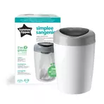 Cos pentru scutece Tommee Tippee Sangenic Simplee Reciclabil, Alb / Gri