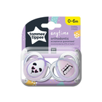 Suzeta ortodontica Tommee Tippee Anytime, 0-6 luni, Ursuleti Panda, Roz-Alb, 2 buc