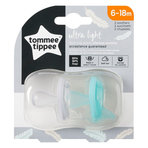 Suzeta Ortodontica Usoara, Tommee Tippee, 2 buc, 6 - 18 luni, Transparent / Turquoise