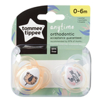 Set Suzete Ortodontice Anytime, Tommee Tippee, 0-6 Luni, 2 buc, Tigrut Portocaliu